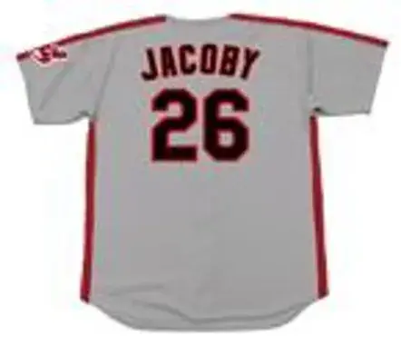 BROOK JACOBY Cleveland Indians 1990 Majestic Throwback Away Baseball Jersey 