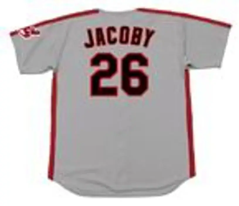 BROOK JACOBY Cleveland Indians 1990 Majestic Throwback Away Baseball Jersey 