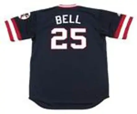 BUDDY BELL Cleveland Indians 1977 Majestic Cooperstown Throwback Away Jersey 