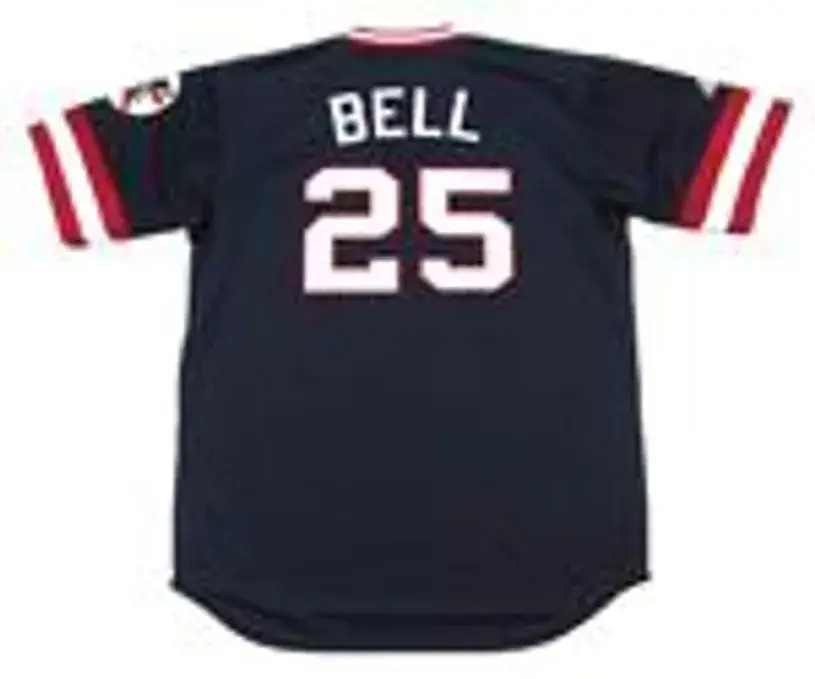 BUDDY BELL Cleveland Indians 1977 Majestic Cooperstown Throwback Away Jersey 