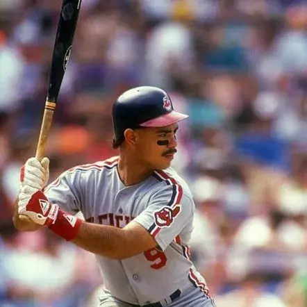 CARLOS BAERGA Cleveland Indians 1993 Majestic Throwback Away Baseball Jersey 