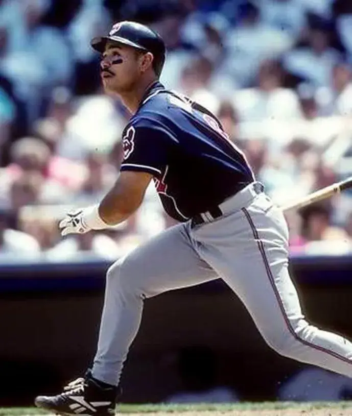 CARLOS BAERGA Cleveland Indians 1995 Majestic Throwback Alternate Baseball Jersey 