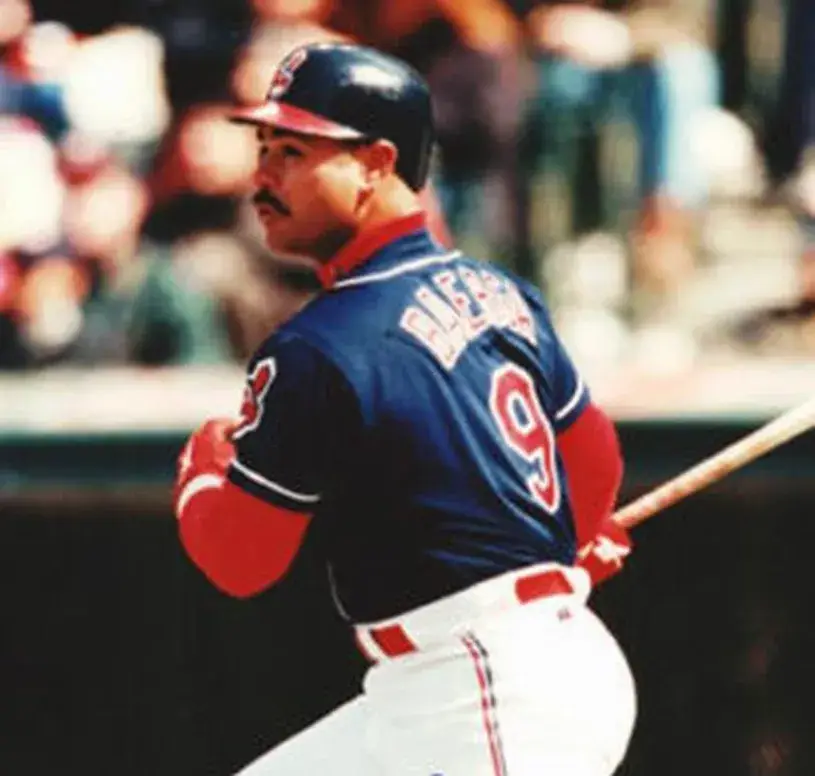 CARLOS BAERGA Cleveland Indians 1995 Majestic Throwback Alternate Baseball Jersey 