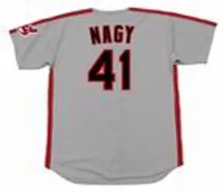 CHARLES NAGY Cleveland Indians 1992 Majestic Throwback Away Baseball Jersey 