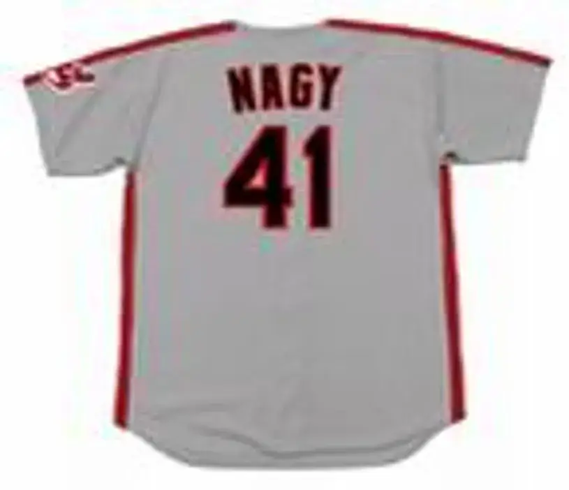 CHARLES NAGY Cleveland Indians 1992 Majestic Throwback Away Baseball Jersey 