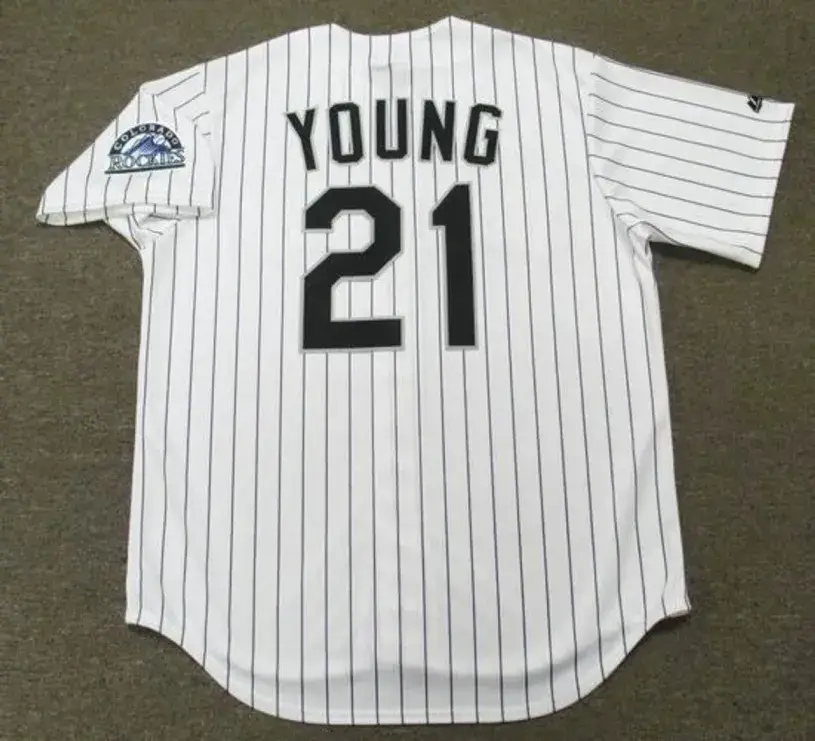 ERIC YOUNG Colorado Rockies 1996 Majestic Throwback Home Baseball Jersey 