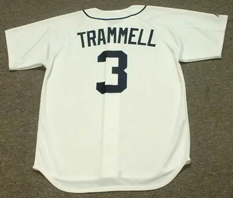 ALAN TRAMMELL Detroit Tigers 1984 Majestic Throwback Home Baseball Jersey 