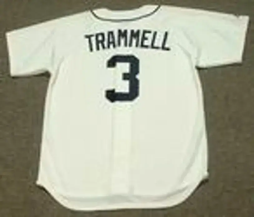 ALAN TRAMMELL Detroit Tigers 1984 Majestic Throwback Home Baseball Jersey 