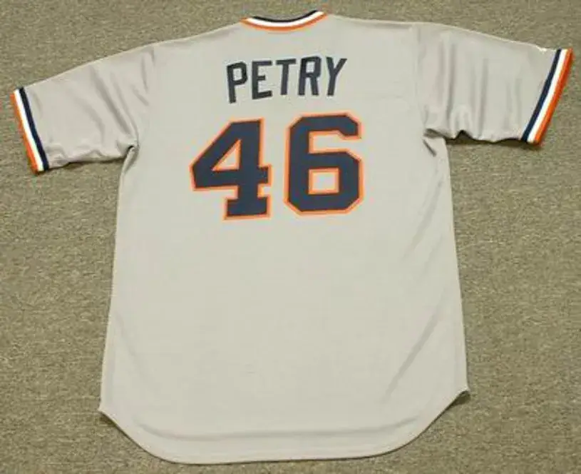 DAN PETRY Detroit Tigers 1984 Majestic Cooperstown Throwback Away Baseball Jersey 
