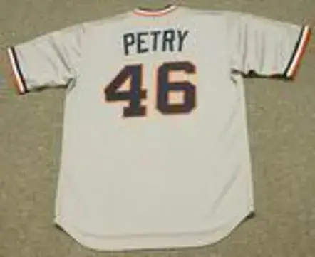 DAN PETRY Detroit Tigers 1984 Majestic Cooperstown Throwback Away Baseball Jersey 