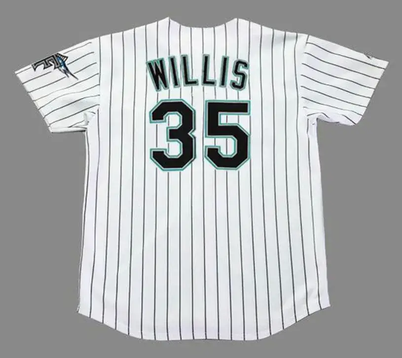 DONTRELLE WILLIS Florida Marlins 2003 Home Majestic Throwback Baseball Jersey 