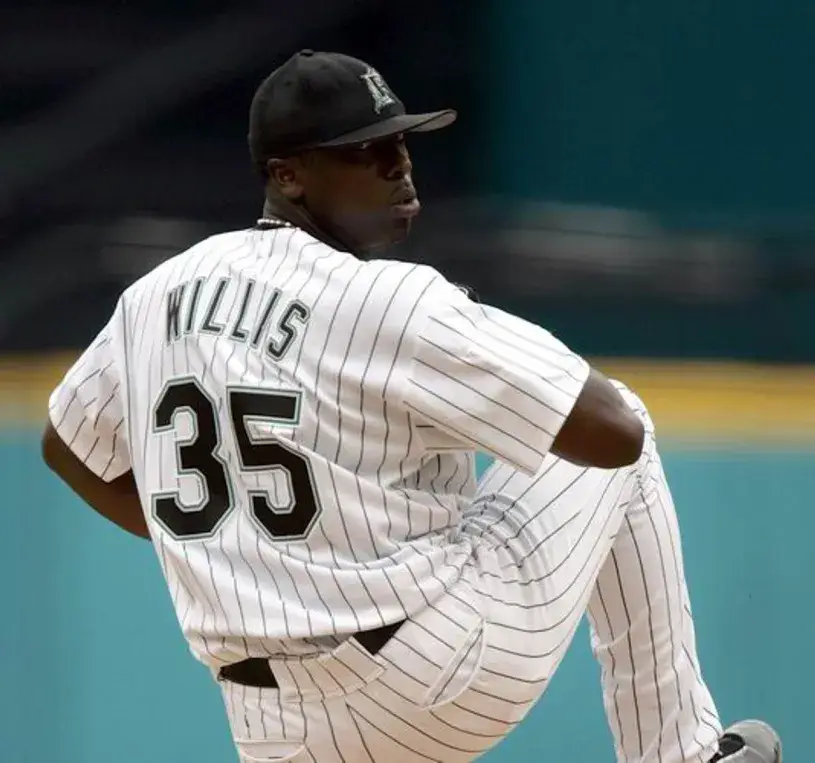 DONTRELLE WILLIS Florida Marlins 2003 Home Majestic Throwback Baseball Jersey 