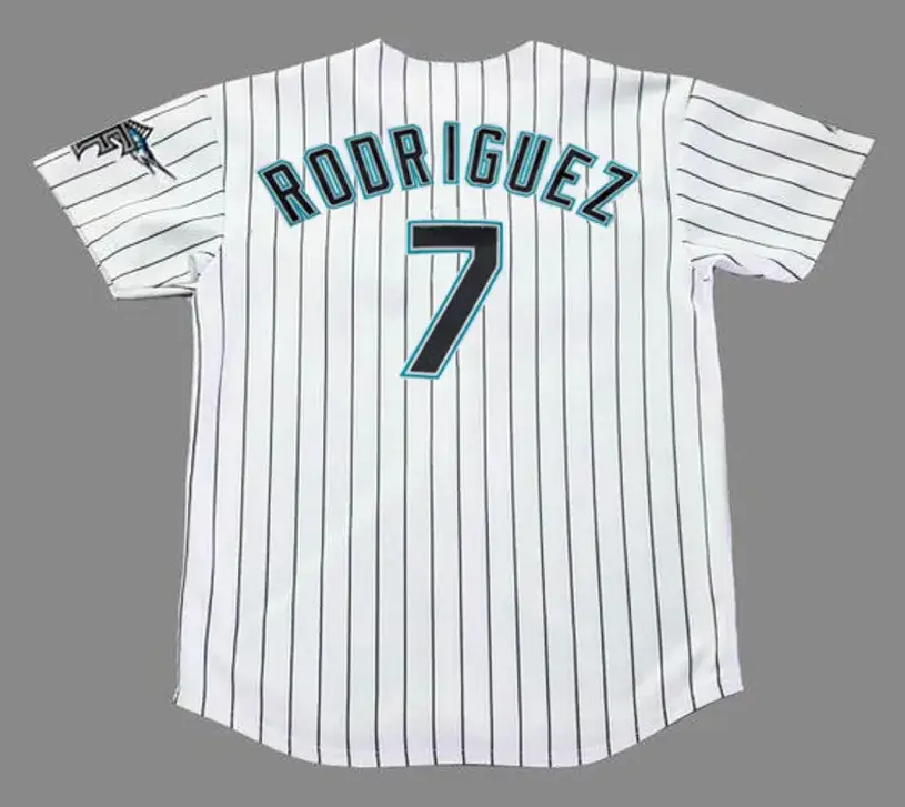 IVAN RODRIGUEZ Florida Marlins 2003 Home Majestic Throwback Baseball Jersey 