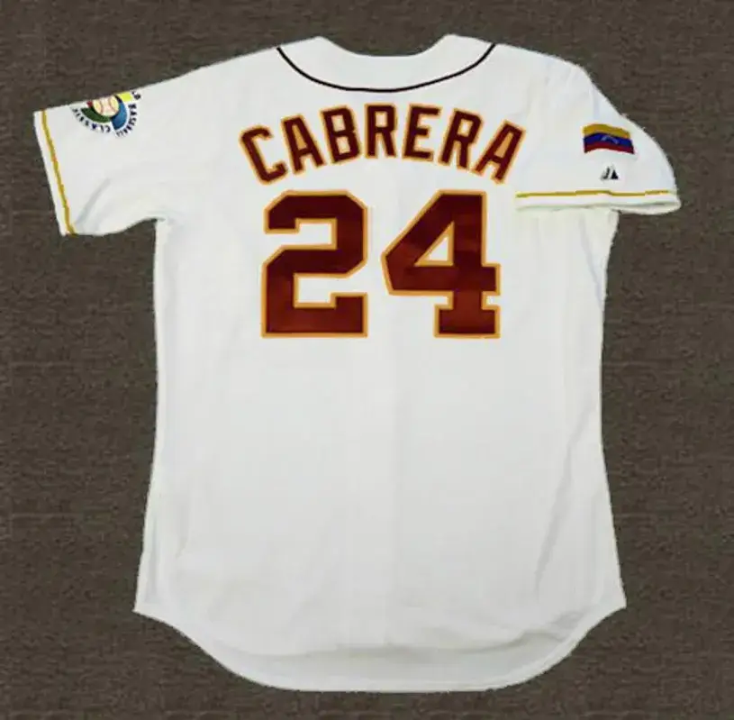 MIGUEL CABRERA 2006 Venezuela WBC Majestic Throwback Baseball Jersey