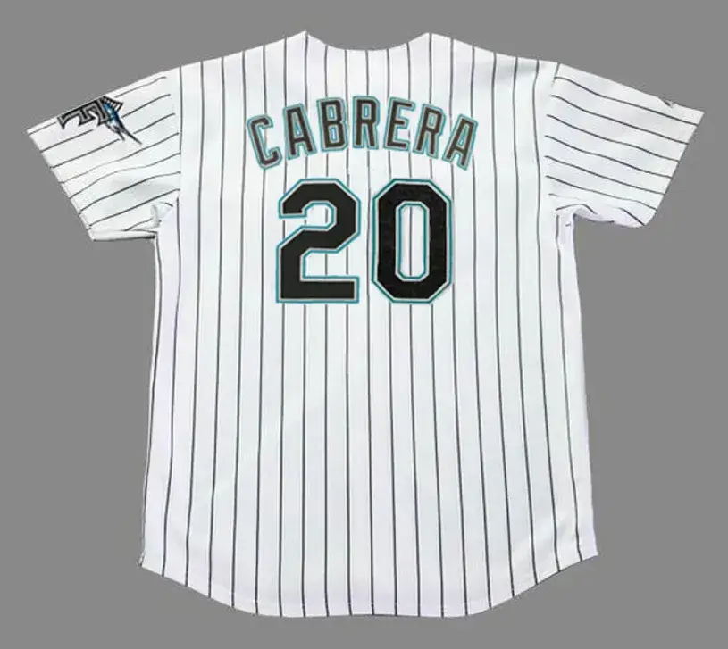 MIGUEL CABRERA Florida Marlins 2003 Home Majestic Throwback Baseball Jersey 