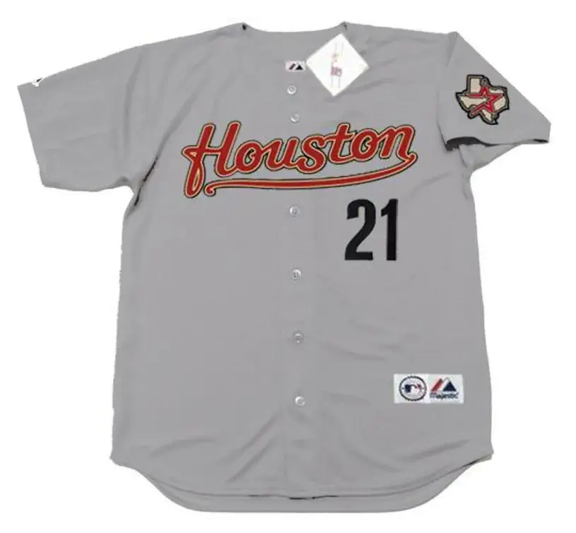 ANDY PETTITTE Houston Astros 2005 Majestic Throwback Away Baseball Jersey