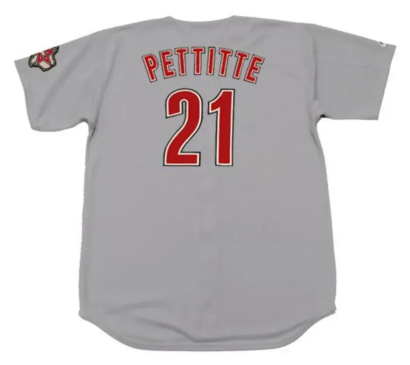 ANDY PETTITTE Houston Astros 2005 Majestic Throwback Away Baseball Jersey 
