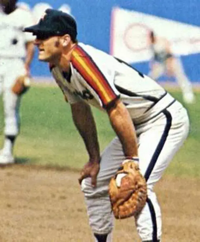 ART HOWE Houston Astros 1982 Away Majestic Baseball Throwback Jersey 