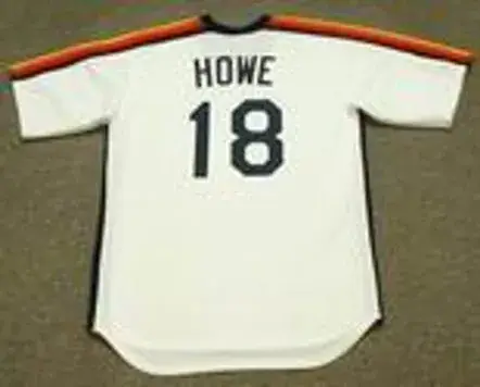 ART HOWE Houston Astros 1982 Away Majestic Baseball Throwback Jersey 