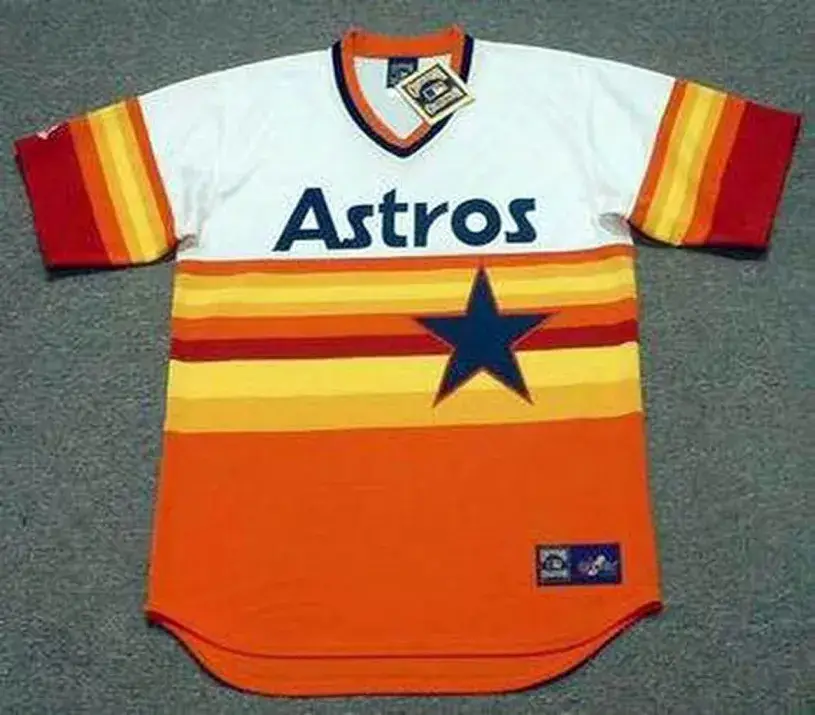 BILL DORAN Houston Astros 1980’s Home Majestic Baseball Throwback Jersey