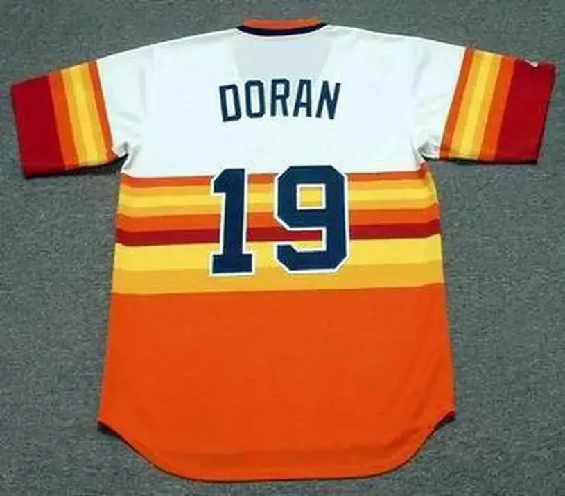 BILL DORAN Houston Astros 1980’s Home Majestic Baseball Throwback Jersey 