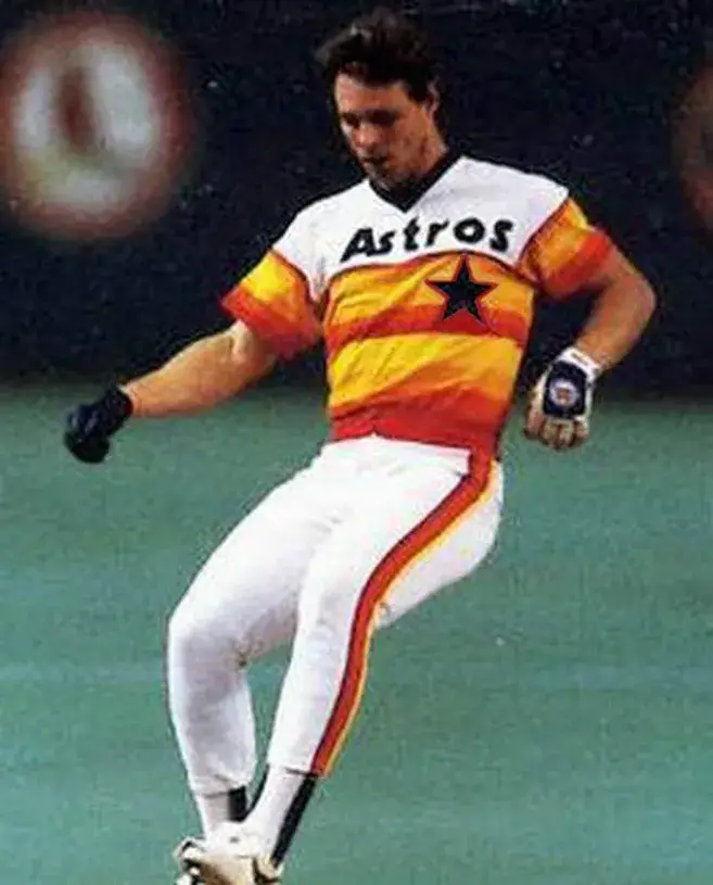 BILL DORAN Houston Astros 1980’s Home Majestic Baseball Throwback Jersey 