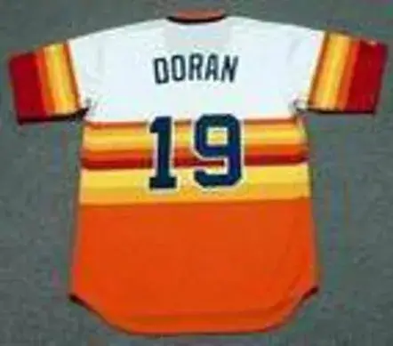 BILL DORAN Houston Astros 1980’s Home Majestic Baseball Throwback Jersey 
