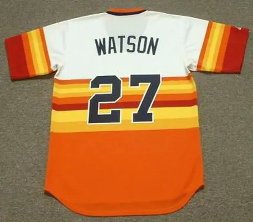 BOB WATSON Houston Astros 1970’s Home Majestic Baseball Throwback Jersey 