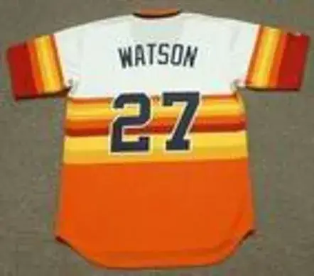 BOB WATSON Houston Astros 1970’s Home Majestic Baseball Throwback Jersey 