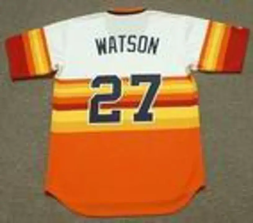 BOB WATSON Houston Astros 1970’s Home Majestic Baseball Throwback Jersey 