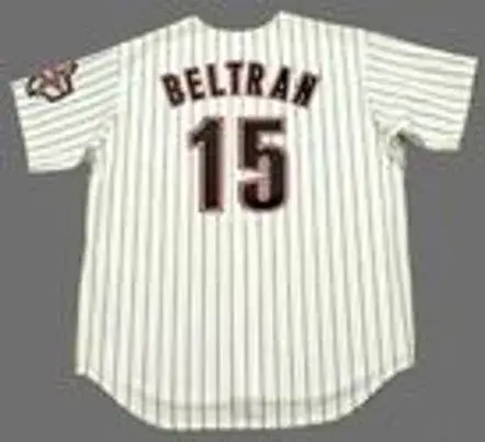 CARLOS BELTRAN Houston Astros 2004 Home Majestic Baseball Throwback Jersey 