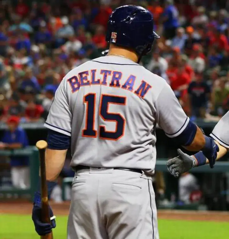 CARLOS BELTRAN Houston Astros 2017 Away Majestic Baseball Throwback Jersey 