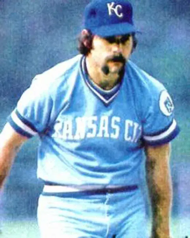 AL HRABOSKY Kansas City Royals 1978 Away Majestic Throwback Baseball Jersey 