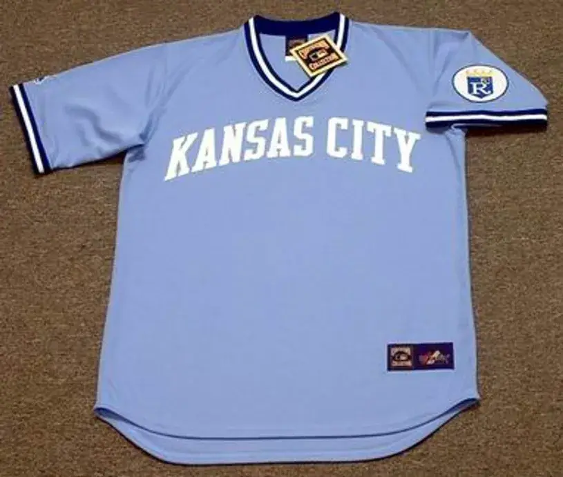 AMOS OTIS Kansas City Royals 1980 Away Majestic Throwback Baseball Jersey