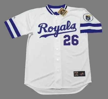 AMOS OTIS Kansas City Royals 1983 Home Majestic Throwback Baseball Jersey