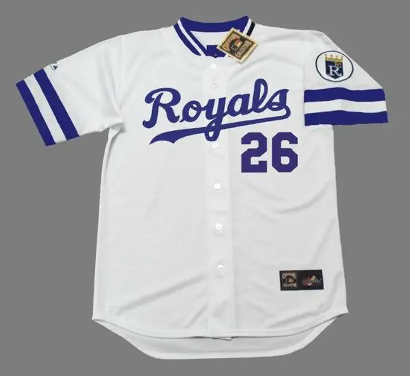 AMOS OTIS Kansas City Royals 1983 Home Majestic Throwback Baseball Jersey