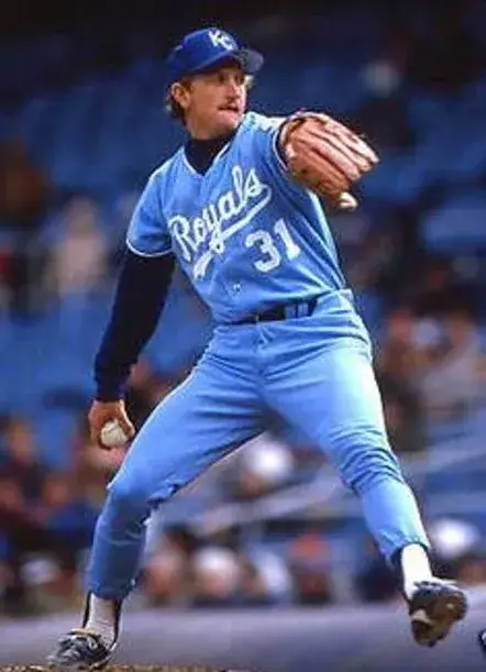 BRET SABERHAGEN Kansas City Royals 1985 Away Majestic Throwback Baseball Jersey 