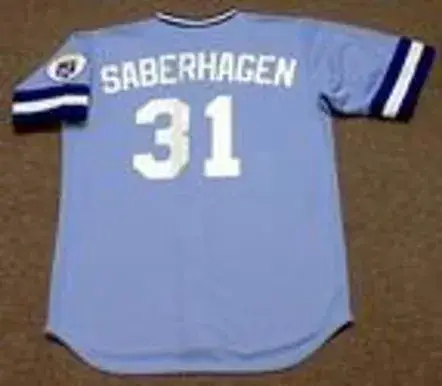 BRET SABERHAGEN Kansas City Royals 1985 Away Majestic Throwback Baseball Jersey 