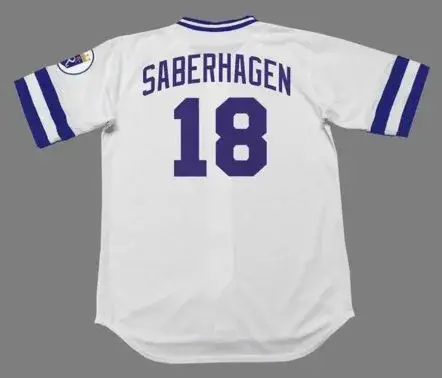 BRET SABERHAGEN Kansas City Royals 1989 Home Majestic Throwback Baseball Jersey 