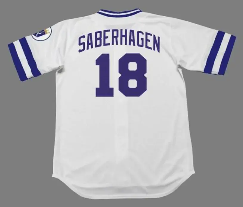 BRET SABERHAGEN Kansas City Royals 1989 Home Majestic Throwback Baseball Jersey 