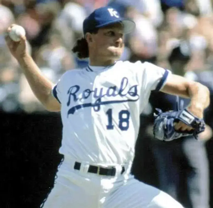 BRET SABERHAGEN Kansas City Royals 1989 Home Majestic Throwback Baseball Jersey 