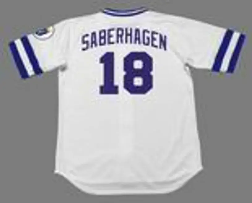 BRET SABERHAGEN Kansas City Royals 1989 Home Majestic Throwback Baseball Jersey 