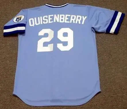DAN QUISENBERRY Kansas City Royals 1985 Away Majestic Throwback Baseball Jersey 