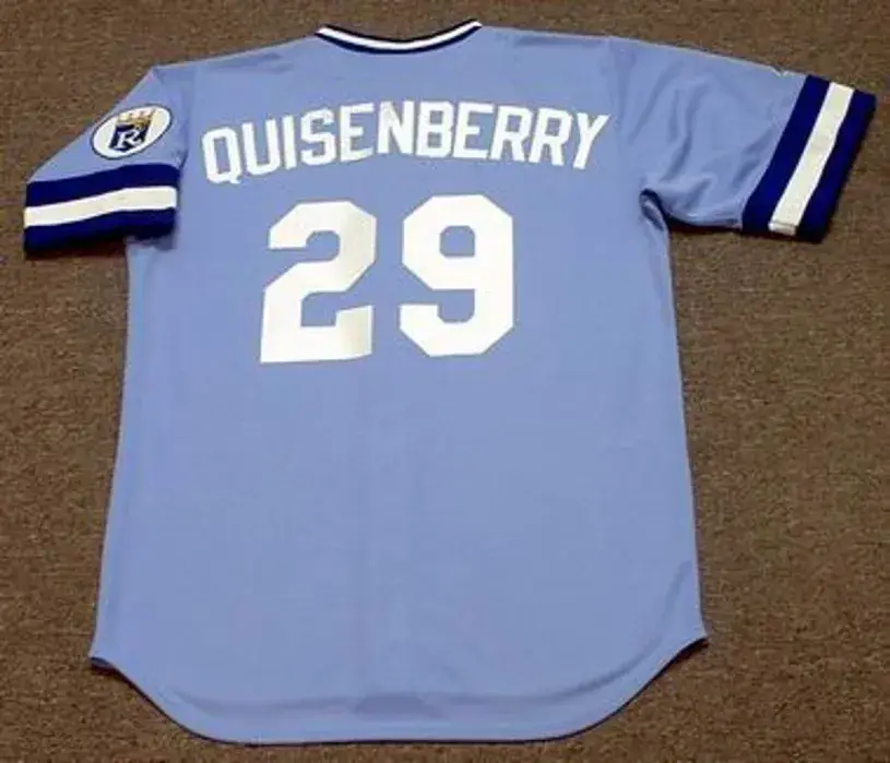 DAN QUISENBERRY Kansas City Royals 1985 Away Majestic Throwback Baseball Jersey 