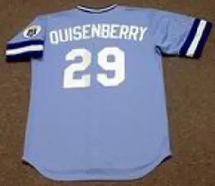 DAN QUISENBERRY Kansas City Royals 1985 Away Majestic Throwback Baseball Jersey 