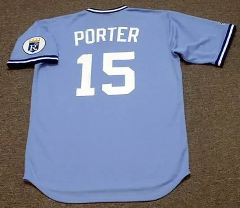 DARRELL PORTER Kansas City Royals 1980 Away Majestic Throwback Baseball Jersey 
