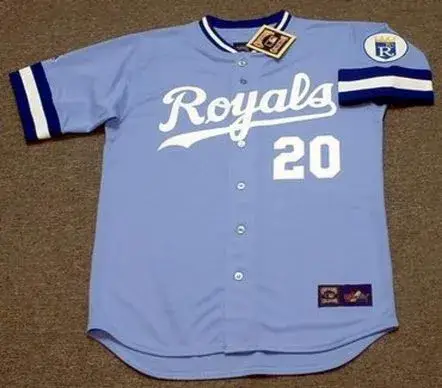 FRANK WHITE Kansas City Royals 1985 Away Majestic Throwback Baseball Jersey