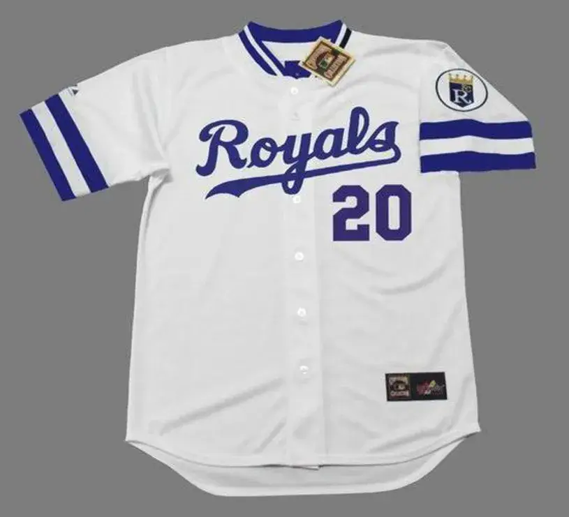 FRANK WHITE Kansas City Royals 1985 Majestic Cooperstown Home Baseball Jersey
