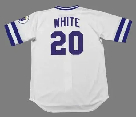 FRANK WHITE Kansas City Royals 1985 Majestic Cooperstown Home Baseball Jersey 