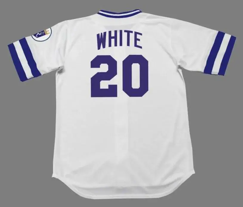 FRANK WHITE Kansas City Royals 1985 Majestic Cooperstown Home Baseball Jersey 